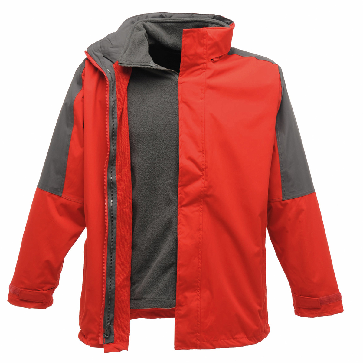 regatta-professional-defender-iii-3-in-1-jacket-TRA130-ClassicRed_SealGrey_FT.jpg Softshell Jacket - Image 1